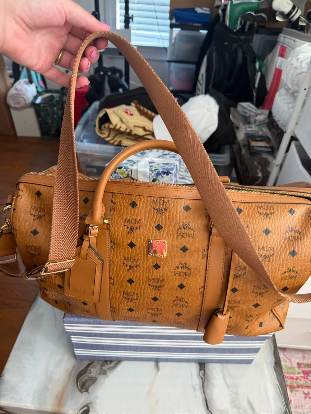 MCM Ottomar Weekender Bag In Visetos